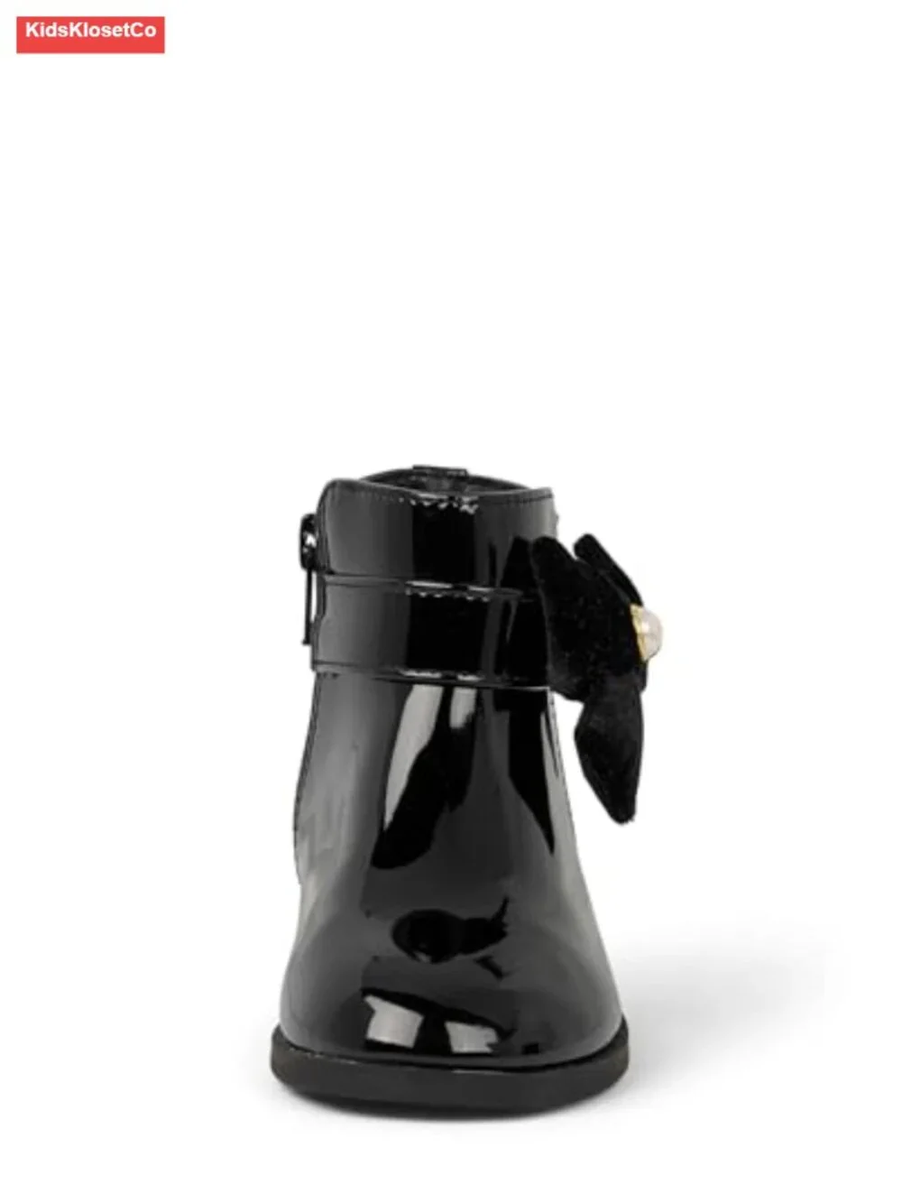 Toddler Girls Patent Faux Leather Ankle Boots with Bow
